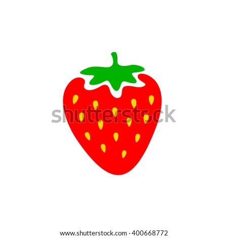 Strawberry colorful logo. Strawberry cartoon style symbol. Isolated on a white background.