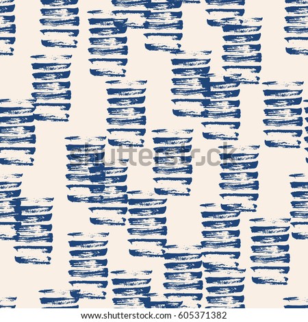 Vector tie dye seamless pattern. Hand drawn shibori print. Ink textured japanese background. Modern batik wallpaper tile. Watercolor indigo endless backdrop.