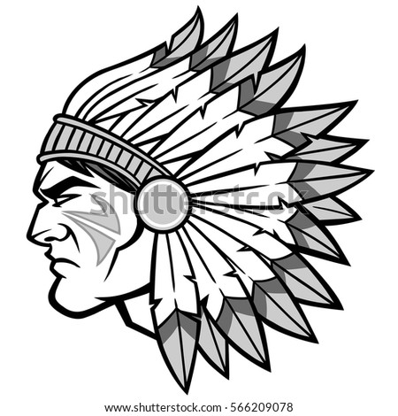 Indian Warrior Chief Illustration Stock Vector 566209078 - Shutterstock