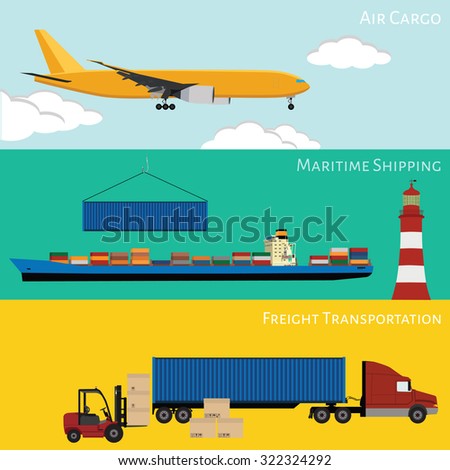 Shipping Transport Delivery Land Water Air Stock Vector 290203622 ...