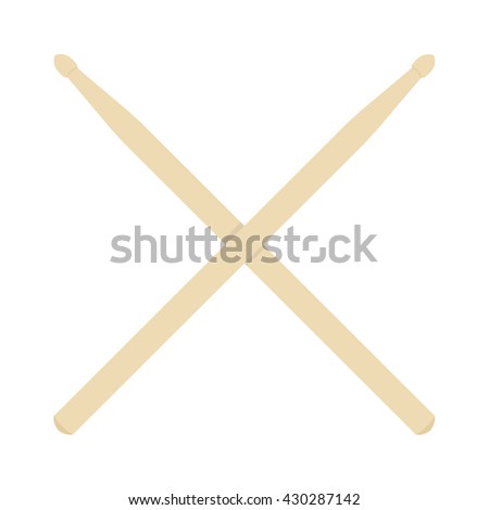 Vector Illustration Pair Wooden Crossed Drumsticks Stock Vector ...