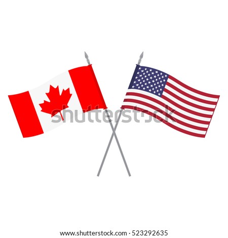 Vector Illustration Usa Canada Flags Two Stock Vector 523292635 ...