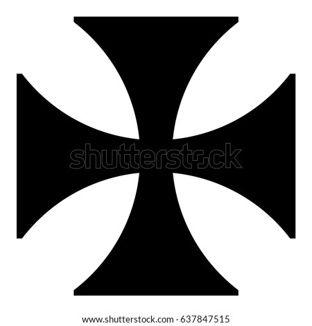 Vector Illustration Black Sign Maltese Cross Stock Vector 637847515 ...