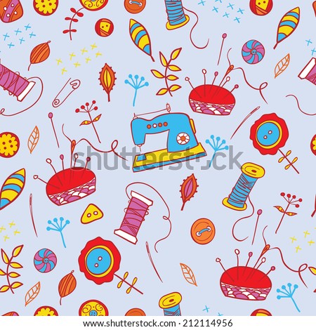 Set Accessories Sewing Handmade Paper Card Stock Vector 325561856 ...