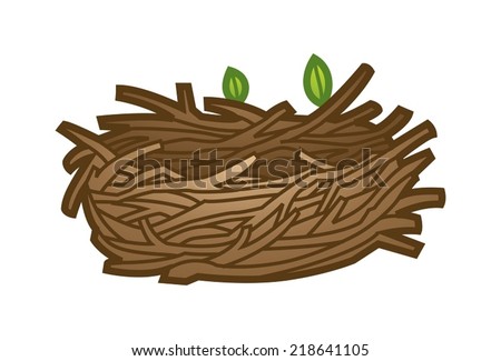 Birds Nest Stock Vector 218641105 - Shutterstock