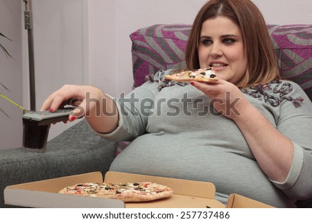 Fat Woman Eating Pizza 83