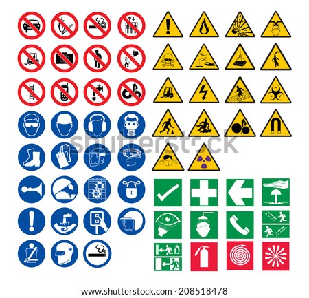 All Safety Signs Vector Stock Vector 208518478 - Shutterstock