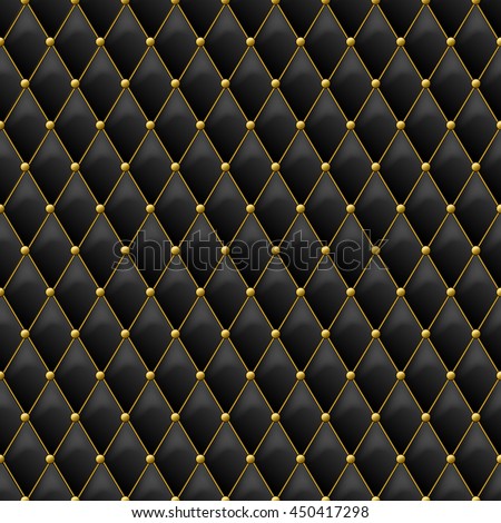 Seamless Black Leather Texture Gold Metal Stock Vector 450417298 ...