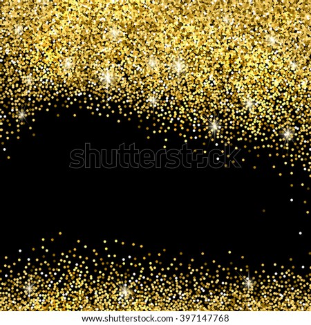 Gold Sparkles On Black Background Gold Stock Illustration 397147768 ...