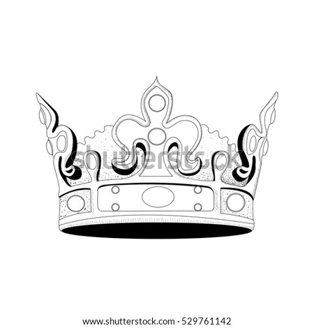 King Crown Vector Illustration Hand Drawn Stock Vector 659137540 ...