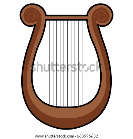 Stringed Lyre Musical Instrument On White Stock Photo 32561983 ...