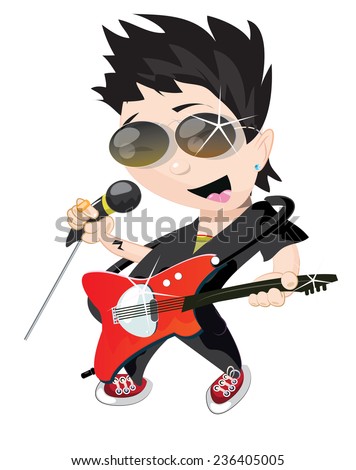 Cartoon Rock Star Guitar Stock Illustration 236405005 - Shutterstock