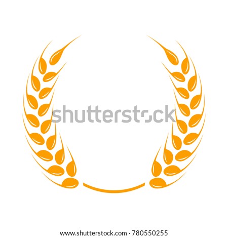 Gold Laurel Wreath Symbol Winner Wheat Stock Vector 780550255 ...