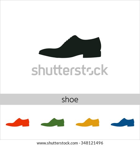 Men's shoe icon. Set of varicolored icons.