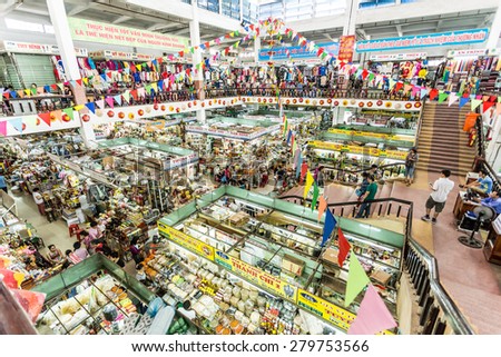 Da Nang, Viet Nam May 07 2015 . The atmosphere in Da Nang market, Viet Nam