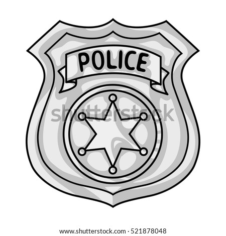 Police Officer Badge Icon Monochrome Style Stock Illustration 521878048 ...