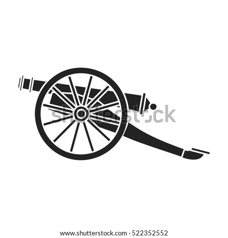 Cannon icon in black style isolated on white background. Museum symbol stock bitmap illustration.