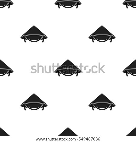 Conical hat icon in black style isolated on white background. Hats pattern stock vector illustration.