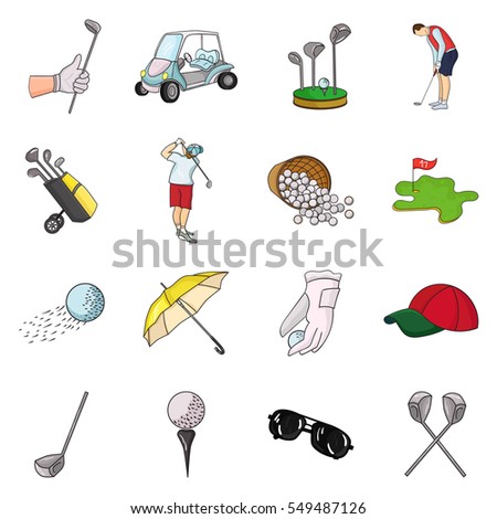 Set Golf Related Vector Line Icons Stock Vector 565652269 - Shutterstock