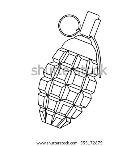 Grenade Icon Outline Single Weapon Icon Stock Illustration 555172675 ...