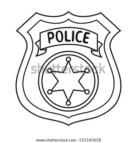 Police Officer Badge Icon Outline Style Stock Illustration 555183658 ...