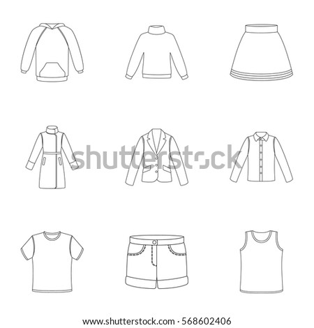 Clothes Icons Thin Line Style Stock Vector 331175570 - Shutterstock
