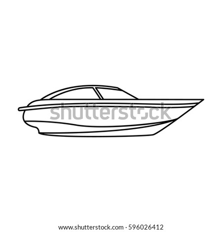 Small White Boat Motorboat Speed Competitionship Stock Vector 596026412