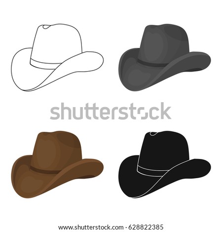 Cowboy Hat Icon Cartoon Style Isolated Stock Vector 628822385 ...