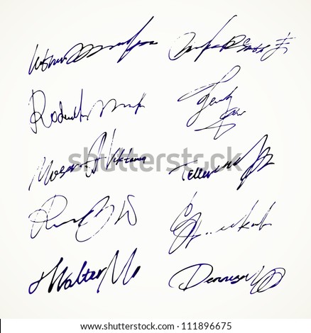 Signature Vector Autograph Name Stock Vector 111896675 - Shutterstock