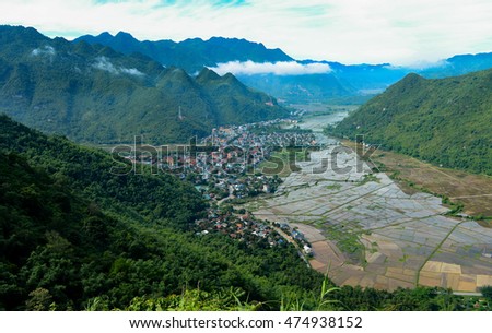 The beauty and landscape MaiChau valley, Hoa Binh province,Vietnam. This is one of the very famous place of rice agriculture, a peaceful valley, a tourist destination, explore, 150km from Hanoi.