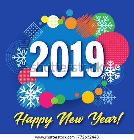 2019 Happy New Year Creative Banner Stock Vector 772632448 