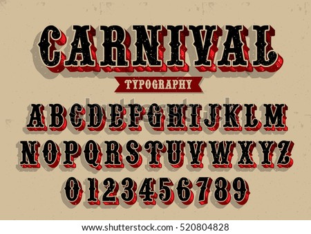 Download Vector Vintage Carnival Font Alphabet Stock Vector ...