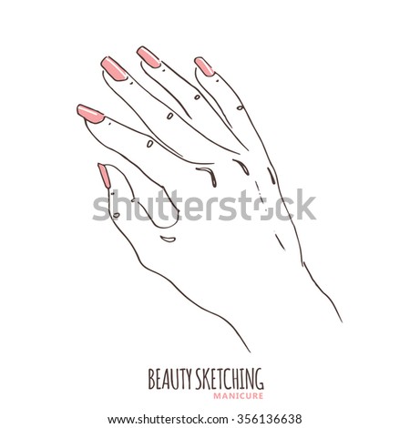 Manicure Manicured Nails Nail Polish Nail Stock Vector 356136638