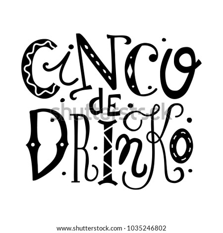 Download Cinco De Drinko Hand Drawn Lettering Stock Vector ...