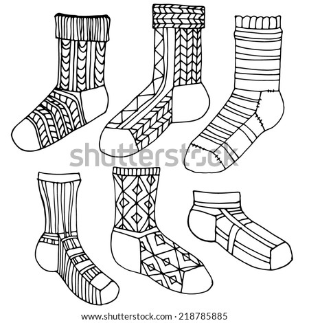 Download Set Socks Ornament Stylized Socks Different Stock Vector ...