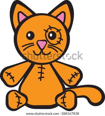 Cat Stuffed Toy Vector Illustration Stock Vector 388167838 ...