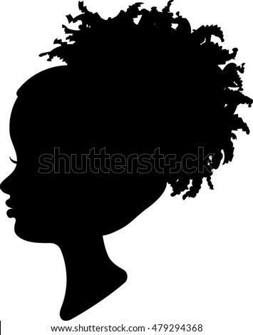 African American Girl Profile Silhouette Vector Stock ...