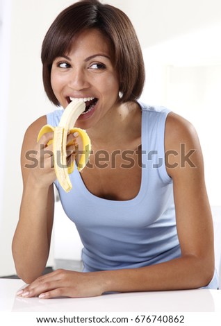 Girl Licks Eggs Fellow Sitting On Bed