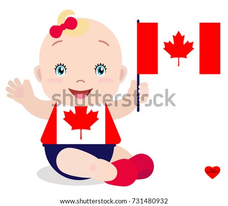 Smiling Children Boy Girl Holding Canada Stock Vector 649766062 ...