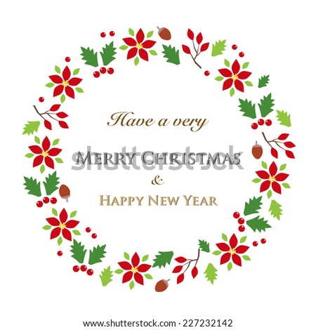 Christmas Wreath Stock Vector (Royalty Free) 227232142 - Shutterstock