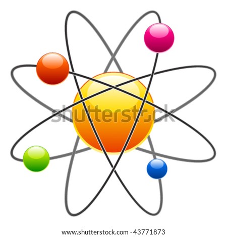 Atom Structure Red Orbits Different Colors Stock Illustration 26305849 ...