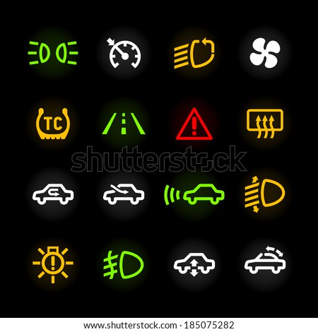 Car Dashboard Vector Icons Stock Vector 160600145 - Shutterstock