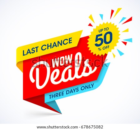 wow deals sale banner template lastのベクター画像素材 678675082
