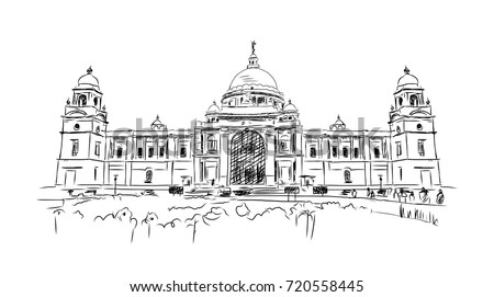 kolkata pen sketch manufacturer Kolkata Sketch Stock Vector Vector Victoria Memorial India