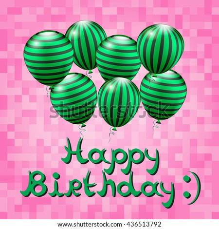 happy birthday pink and green