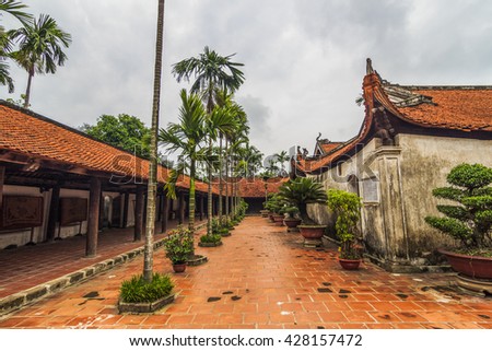 BAC NINH, VIETNAM - JULY 25, 2015 - But Thap pagoda, a grandiose architecture representing high spiritual values of human life