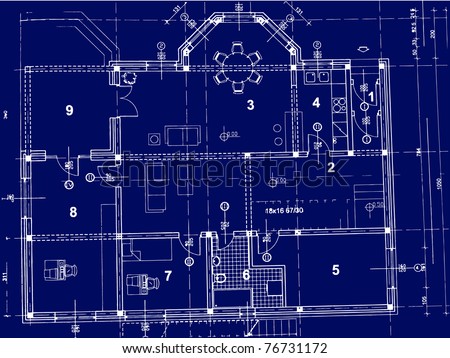 Top View Architect Drawing On Architectural Stock Photo 347420135 ...