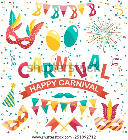 Carnival Festival Poster Dancing Illustration Bright Stock Vector ...