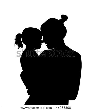 Silhouette Mother Baby Stock Vector 146038808 - Shutterstock