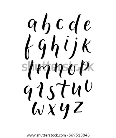 Modern Calligraphy Lowercase Alphabet Thick Thin Stock Vector 569513845 ...